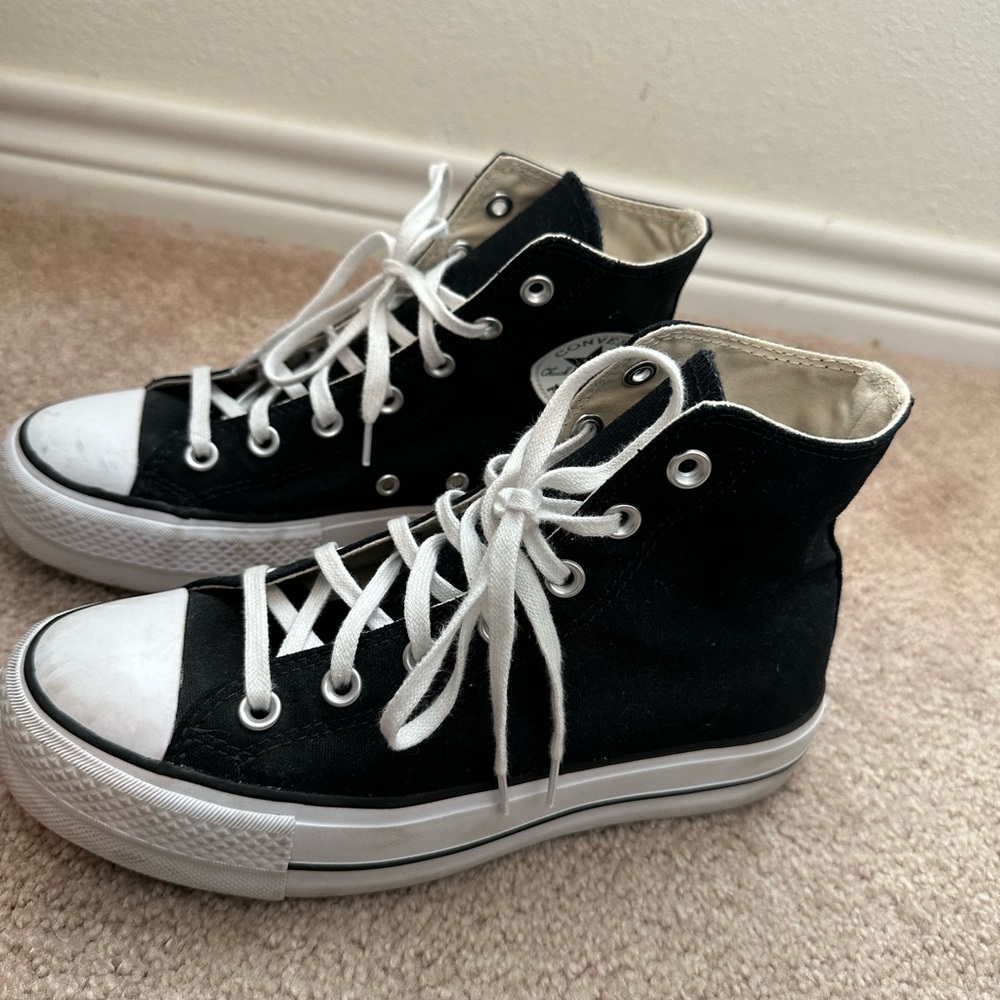 Converse Black and White Platform Sneakers